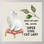 Super Cool Cat Lady Hip Typography Persian Cat Poster (Voorkant)