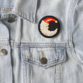 Super Cool Classic Round Santa Claus Button (In situ)