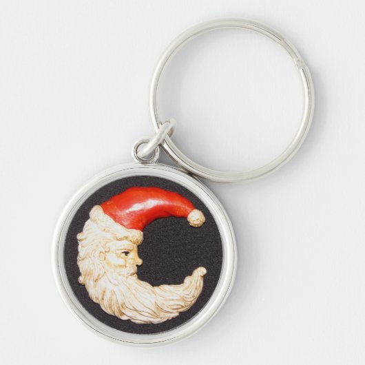 Super Cool Classic Round Santa Claus-Sleutelhanger Sleutelhanger (Voorkant)