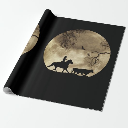 Super Cool Country Westerne Cowboy Cadeaupapier (Uitgerold)