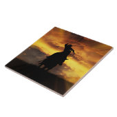 Super Cool Cowboy Steer Roping with Sunset Tegeltje (Zijkant)