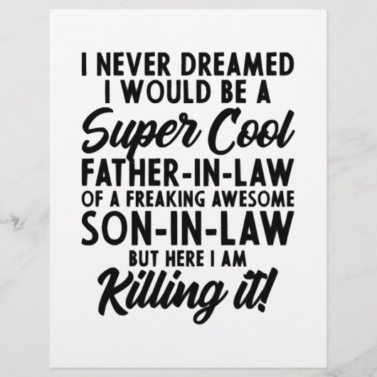 Super Cool Father In Law - Fathers Day Gift Flyer (Voorkant)