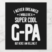 Super Cool G-Pa | Grootvader Gift Wijn Etiket (Enkel label)