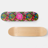 Super Cool Girly Graffiti met monogram Persoonlijk Skateboard (Horizontaal)