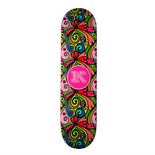 Super Cool Girly Graffiti met monogram Persoonlijk Skateboard