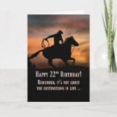 Super Cool Happy 22e verjaardag Kaart Cowboy Horse (Voorkant)