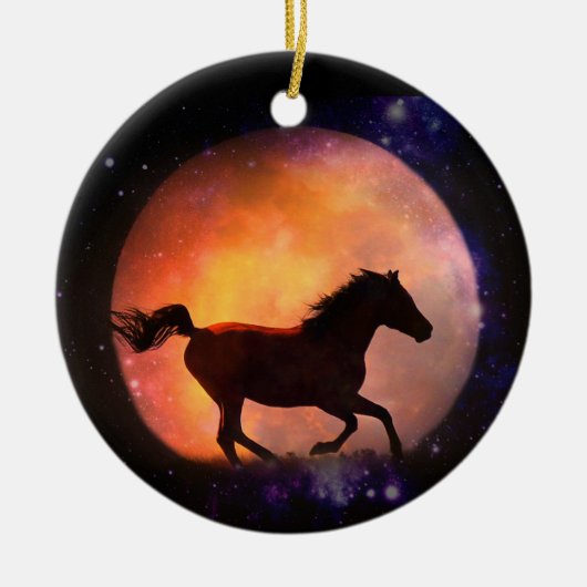 Super Cool Horse and Moon Ornament (Voorkant)