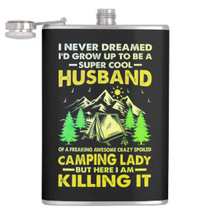 Super Cool Husband van Camping Lady Funny Camper Heupfles