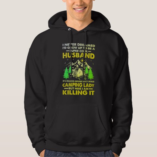 Super Cool Husband van Camping Lady Funny Camper Hoodie (Voorkant)