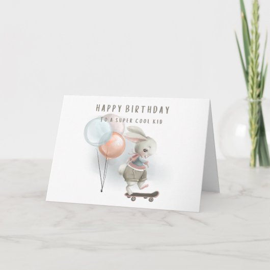 Super Cool Kind Bunny Birthday-kaart Kaart (Voorkant)