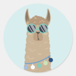 Super Cool Llama Ronde Sticker