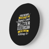 Super Cool Master Electricia Funny Gift Grote Klok (Hoek)