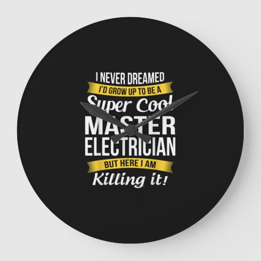 Super Cool Master Electricia Funny Gift Grote Klok (Voorkant)