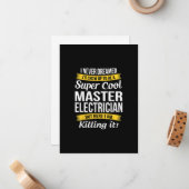 Super Cool Master Electricia Funny Gift Notitiekaartje (Voorkant / Achterkant in situ)