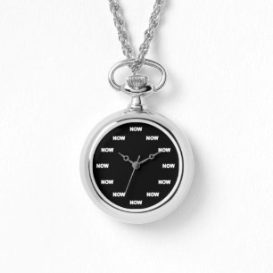 Super Cool "NOW" (zwarte achtergrond) #8 Horloge