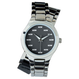 Super cool "NOW" (zwarte achtergrond) #8 Horloge