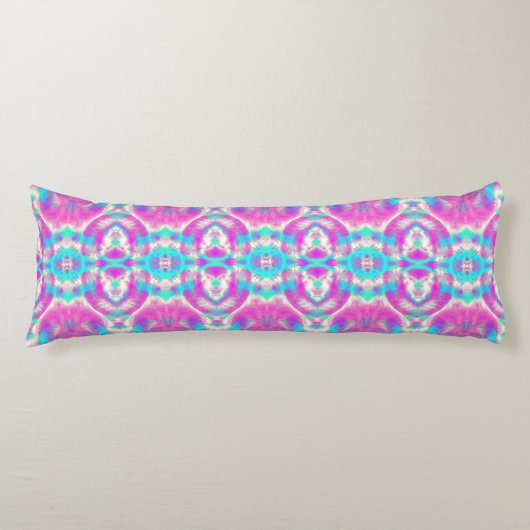 SUPER COOL Pink en Blue Abstract Patroon Lichaamskussen (Voorkant)