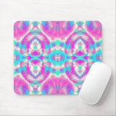 Super Cool Pink en Blue Abstract Pattern Muismat (Met muis)