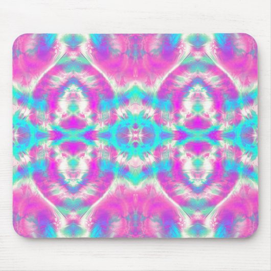 Super Cool Pink en Blue Abstract Pattern Muismat (Voorkant)
