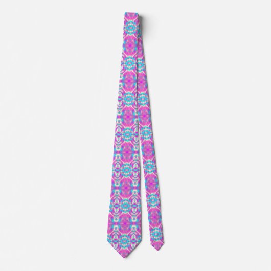 Super Cool Pink en Blue Abstract Pattern Stropdas (Voorkant)