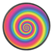 Super Cool Rainbow Swirl Hockey Puck (Voorkant)