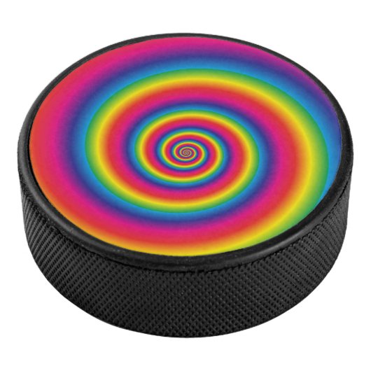 Super Cool Rainbow Swirl Hockey Puck (3/4)