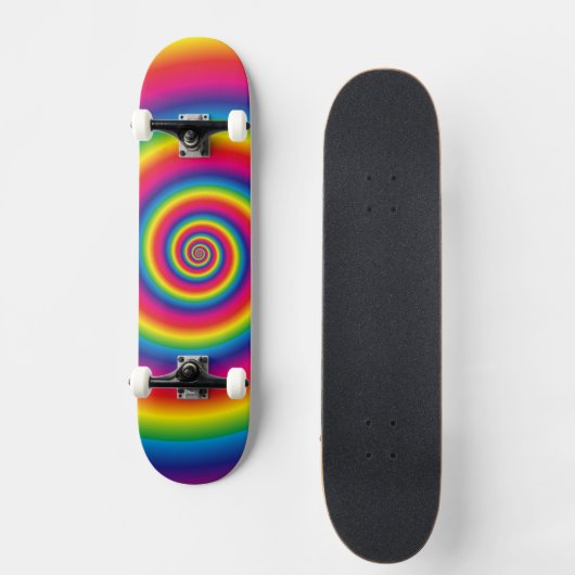 Super Cool Rainbow Swirl Skateboard (Voorkant)