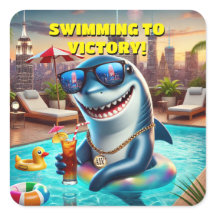 Super Cool Shark Wearing Zonnebril Sticker!