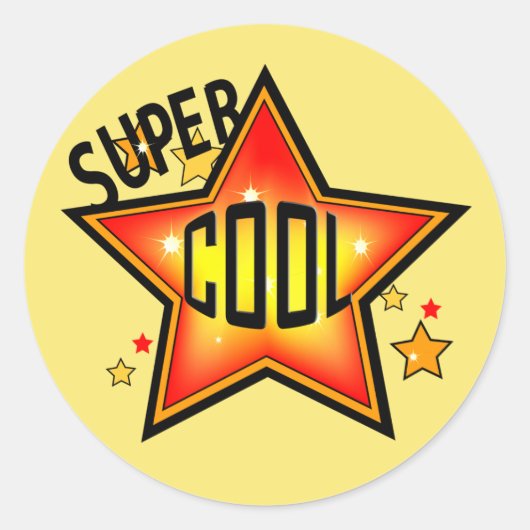 Super Cool Shinning Star-onderscheidingsteken Ronde Sticker (Voorkant)