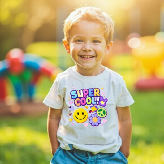 Super Cool Smiley Y2K Toddler T-Shirt