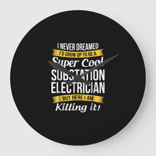 Super Cool Substation Electricia Funny Gift Grote Klok (Voorkant)