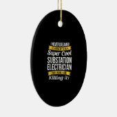 Super Cool Substation Electricia Funny Gift Keramisch Ornament (Rechts)