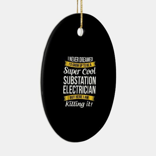 Super Cool Substation Electricia Funny Gift Keramisch Ornament (Rechts)