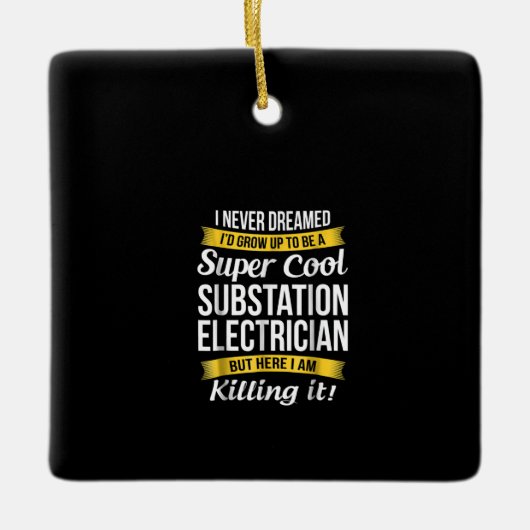 Super Cool Substation Electricia Funny Gift Keramisch Ornament (Voorkant)