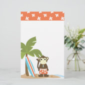 Super Cool Surf Monkey Briefpapier (Staand voorkant)