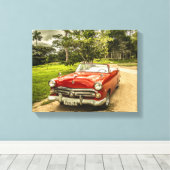 Super Cool Thunderbird Automobile Canvas Afdruk (Insitu (Houten vloer))