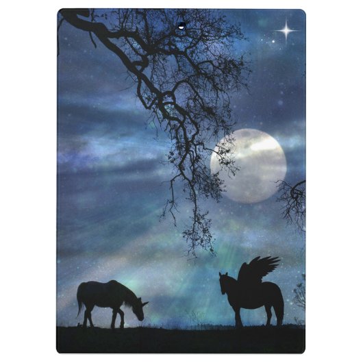 Super Cool Unicorn en Pegasus Klembord (Achterkant)