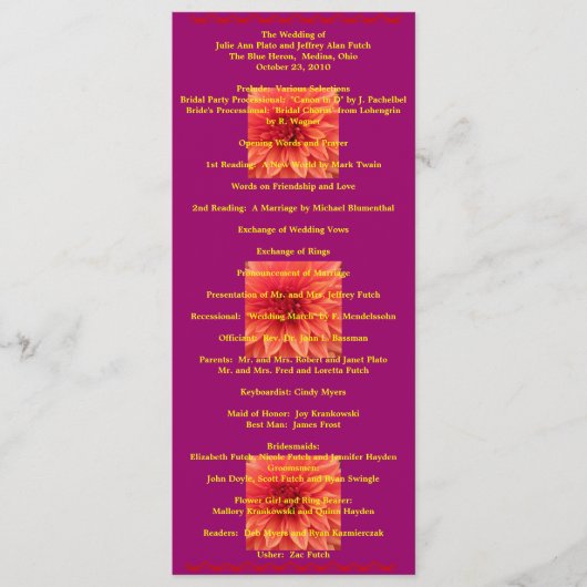 Super Cool Wedding-programma Programmakaart (Voorkant)