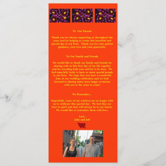 Super Cool Wedding-programma Programmakaart (Achterkant)