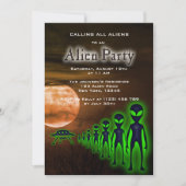 Super Coole Alien & UFO Feest Uitnodiging (Voorkant)