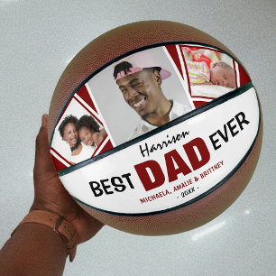 Super Coole 'BESTE PAPA Ooit' Foto en Naam Basketbal