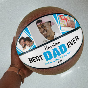 Super Coole 'BESTE PAPA Ooit' Foto en Naam Basketbal