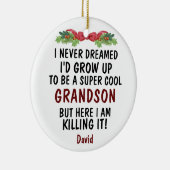 Super coole kleinzoon die het doodt & aangepaste f keramisch ornament (Rechts)