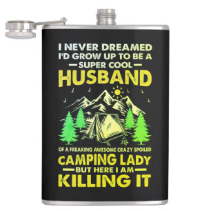Super Coole Man van de Camping Dame Funny Camper Heupfles