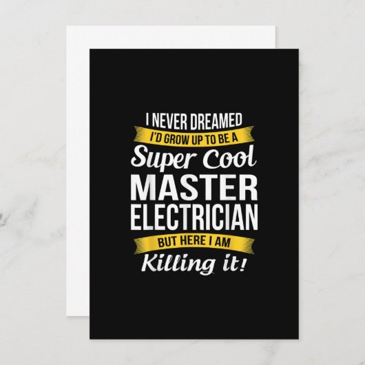 Super Coole Master Elektricien Funny Cadeau Notitiekaartje (Voorkant / Achterkant)