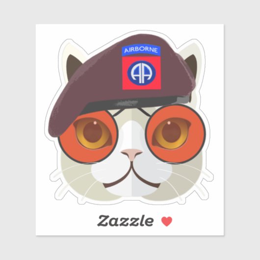 "Super coole parachutist kat" Sticker (Vel)