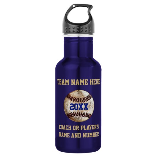 Super Coole Vintage Honkbal Geschenken PERSOONLIJK Waterfles (Voorkant)