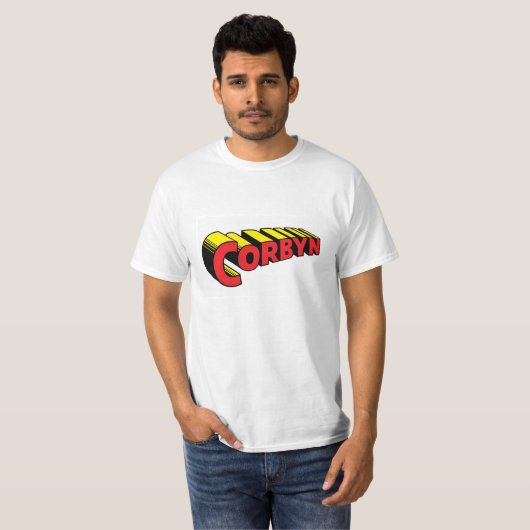 Super Corbyn (rood) T-shirt (Voorkant volledig)