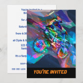 Super Crayon Colored Dirt Bike Downhill Kaart (Voorkant / Achterkant)