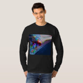 Super Crayon Colored Silhouette Skateboarder T-shirt (Voorkant volledig)